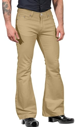 Herrenmode, lässig, einfarbig, Taschenanzug, Hose, Schlaghose, Freizeithose Compatible with Motorrad Hosen Herren Winter