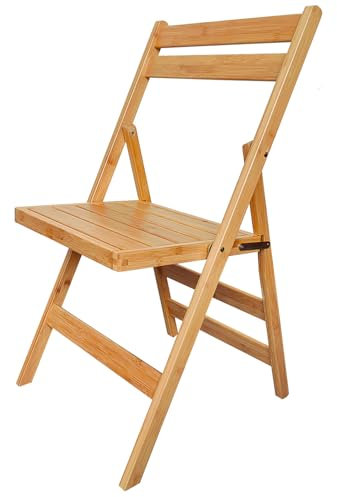 Mojawo Bambusholz Klappstuhl Küchenstuhl Gästestuhl Natur - 79 x 44 cm - Küchen Stuhl klappbar aus FSC Holz