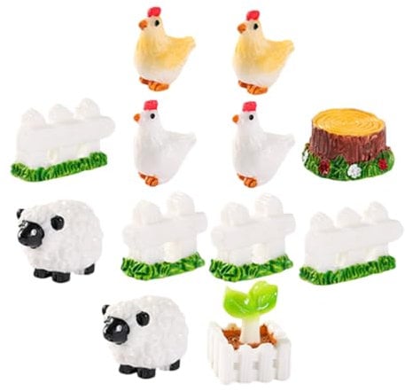 KITANDOVE 12stücke Teiliges Aus Harztierfiguren Miniatur Zäune Für Mikrolandschaften Kreative Dekoration Für Zuhause Garten Und Kinderzimmer