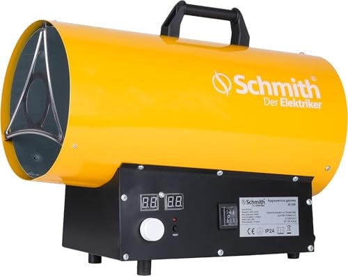 Schmith Riscaldamento a gas 30 kW per uso intensivo, con un consumo di 1,45 kg/h di GPL, in grado di riscaldare una superficie di 121 m², con accensione automatica e display digitale