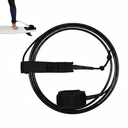 Baxnore Laisse de Planche de Surf de 6 Pieds 5,5 mm, Laisse de Surf en TPU, Laisse de Cheville de Surf Anti-enchevêtrement (Noir)