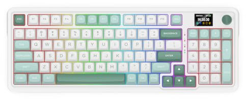 Redragon K719 Kabellose Gasket-Gaming-Tastatur mit Hype-Bildschirm, Knopf, mechanische Tastatur mit 95 Tasten, leicht bedienbares 1,14-Zoll-TFT-Infodisplay 5-lagige Geräuschdämpfung, linearer Schalter