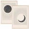 JUNOMI® Sonne und Mond Poster DIN A3, Boho Deko, Minimalistisch, Yoga Zubehör, perfekte Yoga Geschenkidee | mit Rahmen Natur