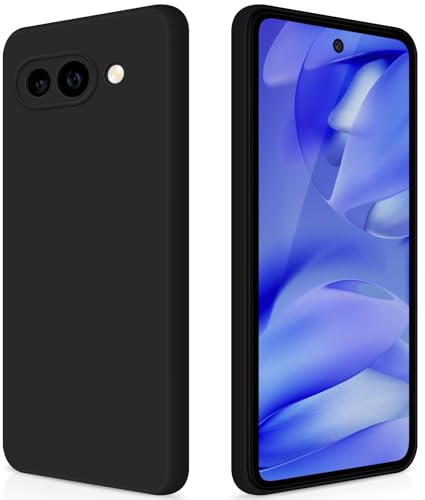 GiiYoon Hülle für Google Pixel 9A, Schwarz | Silicone Case, Seidig Weiches Gefühl, Stoßschutz, Kratzfest, Mikrofaser-Innenfutter