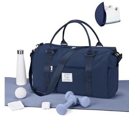 WEPLAN Sport Duffel Bag Damen Herren Sporttasche mit Schuhfach & Nassfach Reisetasche Handgepäck Tasche Sporttaschen Fitness Gym Bag Weekender Travel Bag Schwimmtasche Trainingstasche,Königsblau