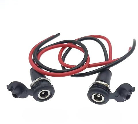 Waterproof 5.5x2.1/2.5 (mm) Panel Mount Female Jack Socket DC Power Connector Prewired 10A (5.5 x 2.1 (mm))