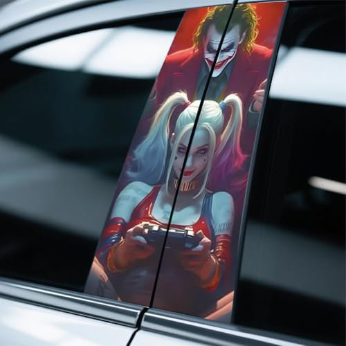 Auto Aufkleber, B Säulen Aufkleber, Auto Säule Protektor, 1 Set Clown Aufkleber (E)