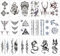 HTTDSLF 18 Feuilles Tatouage Ephemere Autocollants, Tatouages Temporaires Bras Poignet Body Tattoo Sticker Tatouages Éphémères, TTatouage Temporaire pour Adulte Femme Homme, Faux Tatouage Homme