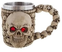 LP Divertissements Lot de 6 - Chope de bière tête de mort avec anse crânes 16x11cm