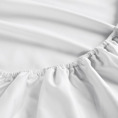 Christy Premium Sateen Super King Fitted Sheet | 500 Thread Count | Timeless Design | Super Soft and Silky Finish | White