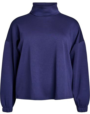 Zizzi Frauen Große Größen Bluse Modal Rollkragenpullover Größe Gr XL Evening Blue