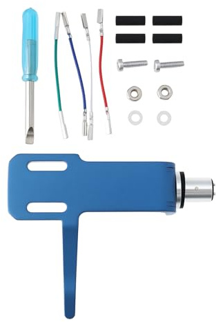 EMSea Support de Tête de Platine Vinyle 8 Mm Ensemble de Stylets Adapté à Divers Phono LP Bleu