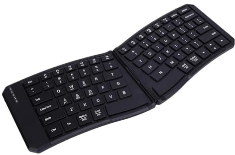 Bewinner Ergonomische Faltbare Tastaturmaus, V-Form-Split Tragbarer Wiederaufladbarer Wireless Bluetooth-Falt-Tastatur für Unternehmen und Reisen