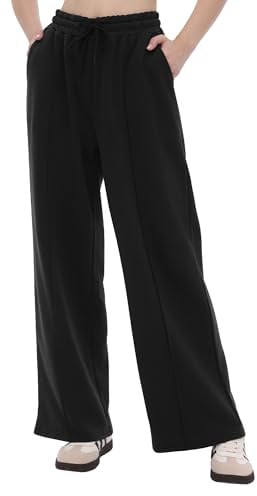 CAMPSNAIL Jogginghose Damen Baggy Sporthose Lang Traininghose High Waist Stoffhose Freizeithose Weites Bein Elastischem Bund Yogahose mit Taschen