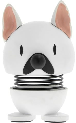 Hoptimist French Bulldog Figure – Wobbly Desk Pet – Fun Office Gadget – Collectible Gift for Men and Women – Danish Design – ABS Plastic – 6.8 x 4.8 cm – X-Small – White