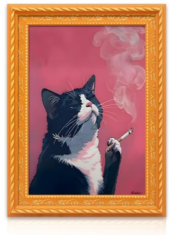 Oil Painting Cat Fridge Magnets, Super Strong Novelty Cute Magnets for Adults, Fridge Magnets for Refrigerators and Whiteboards, Gift for Cat Lovers