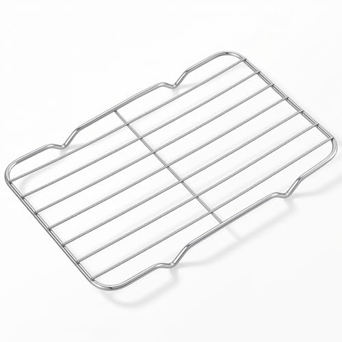 Shimmeroo Stainless Steel Cooling Rack, Roasting Racks | Wire Rack for Baking Sheet, 5.3 x 8.46 Heavy Duty Wire Rectangle Oven Grill Racks with 4 Legs for Cooling