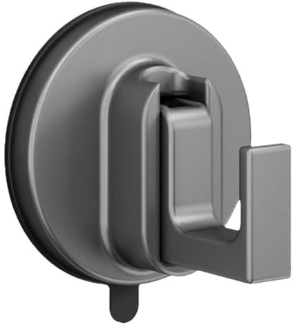 EasyByMall Lot de 2 crochets à ventouse, sans perçage, forte tenue, en aluminium, pour serviettes de douche, rasoirs et couronnes de porte d'entrée, noir