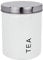 Harbour Housewares Round Metal Tea Storage Canister - White - Pack of 1 - Retro Kitchen Storage Loose Tea Caddy Preserve Food Tin Bin Container Jars Airtight Lid