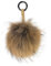 Realkontor XXL Taschenanhänger mit Lederband und Karabiner, Schlüsselanhänger Bommel Pelzbommel Pompon Pelz Fell Echtpelz, Naturbraun, XXL 16-20 cm Durchmesser