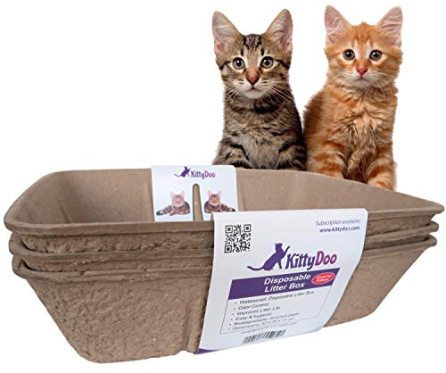 KittyDoo Arenero para Gatos Inodoro, Bandeja desechable, respetuosa con el Medio Ambiente Eco-Friendly - Aseo Gatos (3 Unidades)