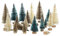 34 Mini-Sisal Schnee Frost Bäume Flaschenbürste Bäume Kunststoff Winter Schnee Ornamente Tischbäume 24 Pcs