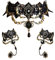 Daimay Gotisch Choker Halskette Armbänder Schmuck 3 PCS Halsband Ketten Victorian Steampunk Retro Zahnräder Spitze Vampir Slave Armband für Halloween Ostern Lolita Spitze Schwarz Geschenk- Stil 2