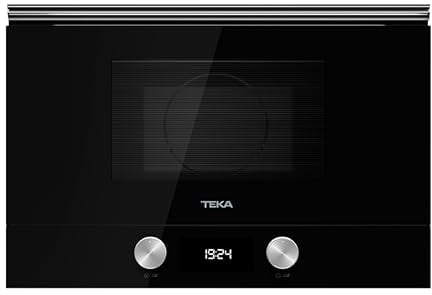 Teka ML 8220 BIS L - Microondas de Integración + Grill, Urban Colors Edition, con Base Cerámica, 5 Niveles de Potencia, 9 Menús de Acceso Directo, Color Cristal Negro