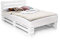 PALETTI Palettenbett inklusive Kopfteil Massivholzbett Holzbett Bett aus Paletten mit 11 Leisten, Palettenmöbel, 120 x 200 cm, Fichte Weiss