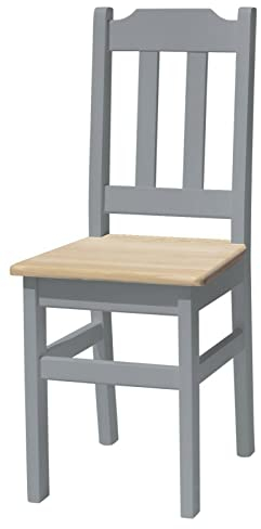 k koma Grau Holzstuhl MASSIV Kiefer Holz -NEU restaurantstuhl hotelstuhl Landhausstil (Unbehandelt)