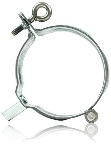 WUS Fallrohrschelle feuerverzinkt 120 mm mit M8/M10 Gewindeanschluss - Schraubrohrschelle verzinkt für Verzinkte, Zink, Alu & Edelstahl Regenrohre in Silber