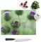 Kitchen Chopping Board Glass - Purple Flower Globe Thistles - Textured Worktop Saver Cutting Board - Heat Resistant, Shatterproof and Hygenic - 39 x 28.5 cm