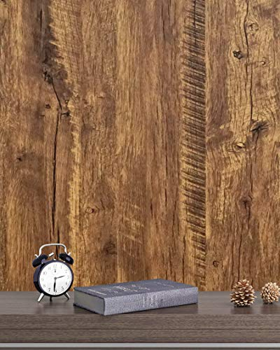 Klebefolie Braun Holz Eiche Selbstklebende Tapete Wasserdicht Wandtapete Braun Holzmaserung 45cm X 500cm Natur Holzoptik Wandverkleidung Wasserdicht für Zimmer Schrank Wand Küchen Tisch Vinyl Folie