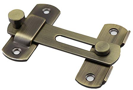 Door Lock Buckle Lock Bolt Lock for Door and Window Slide Lock Latch Bolt Shed Slide Door Lock Slide Lock (Bronze)