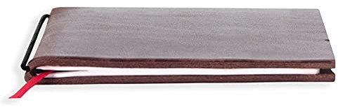 X17-A5 Notizbuch/Personal Organizer | 9 mm dünn | braun marone, aus Leder. Nachfüllbar. Notizheft (kariert 5mm) mit Doppeltasche, Made in Germany.