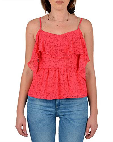 Guess Maglia Donna Top Fucsia a Pois Neri W1GH0QWCU40-P65A M