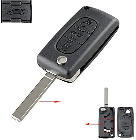 Llave de Coche a Distancia para Peugeot 207, 307, 308, 407, 607, 807, 2/3/4 Botones HU83 / VA2 para Citroen C2 C3 C4 C5 C6, Carcasa de Llave de Coche(3 Botones, VA2 536)