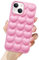 Guppy Kompatibel mit iPhone 13 Frauen Mädchen 3D Bubble Herz Hülle Cute Jelly Full Body Kawaii Love Shaped Weich Silikon Gummi Slim Bumper Schutzhülle Case 6.1 Zoll Rosa