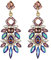 Clearine Statement-Ohrringe Art Deco Strass Marquise Smaragdschliff rechteckige geometrische für Damen Schillernder Blau Gold-tone