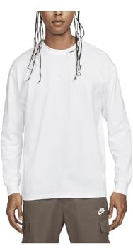NIKE Men's T-Shirt Sportswear Premium Essentials M Do7390-100 Long Sleeve, White, XL