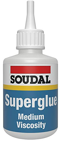 BC Profiles Soudal Medium Viscosity Superglue Cyanoacrylate Based Adhesive, Thixotropic Formulation Super Fast Bonding - Ideal for Vertical Surfaces - 50g - Clear