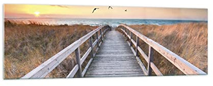 Bilder auf Glas 160x50cm Wandbild Glasdruck Landschaften Maritim - 4647