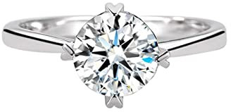 Musihy Zeigefinger Ring, Ring Frauen Solitär Ring Zirkonring 4 Herzklaue Zirkonia Weiß Ringgröße 60 Geschenke Mädchen