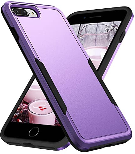 Moment Dextrad for iPhone 8 Plus Case, iPhone 7 Plus Case, Hard Back & Soft TPU Dual Layer, Slim Phone Cover, Anti-Scratch, Full Shockproof Protective (5.5 inch) (Purple)