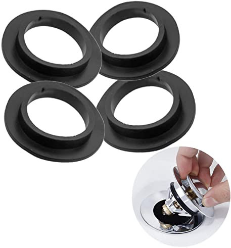 KREDHONG 4 Pcs O-Rings Bath Plugs Silicone Basin Waste Seal Spare O Ring Sink Plugs for Push-Type Pop Up Sink Drain Plug Metal Basin Plugs (28/40mm)
