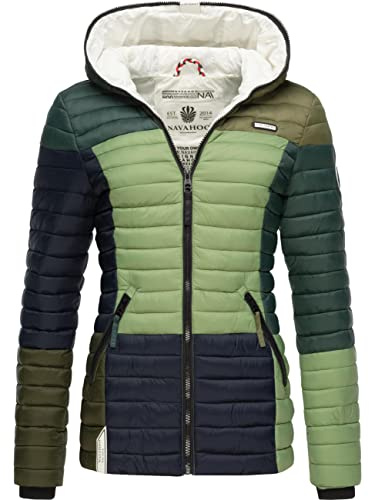 Navahoo Damen Übergangsjacke Multikulti, leichte Steppjacke mit Kapuze