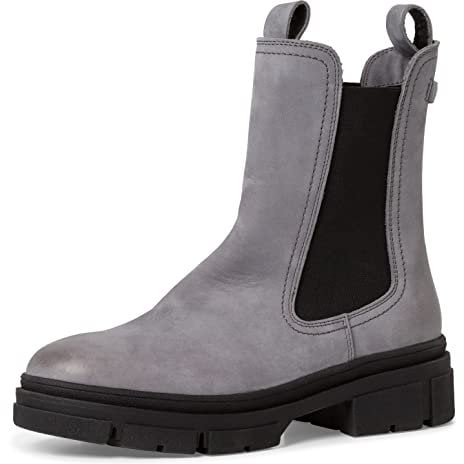 Tamaris Damen Chelsea Boots, Frauen Stiefeletten,TOUCHit-Fußbett,Booties,halbstiefel,Kurzstiefel,uebergangsschuhe,Grey NUBUC,38 EU