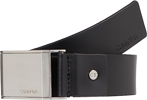 Calvin Klein Herren Gürtel Beveled Plaque 3,5 cm Ledergürtel, Schwarz (Ck Black), 90