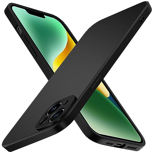 iVoler Cover in Silicone Compatibile con iPhone 15 6.1 Pollici con Protezione della Fotocamera, Ultra Sottile Custodia in TPU Morbida Anti-Graffio Antiurto Protettiva Case, Nero