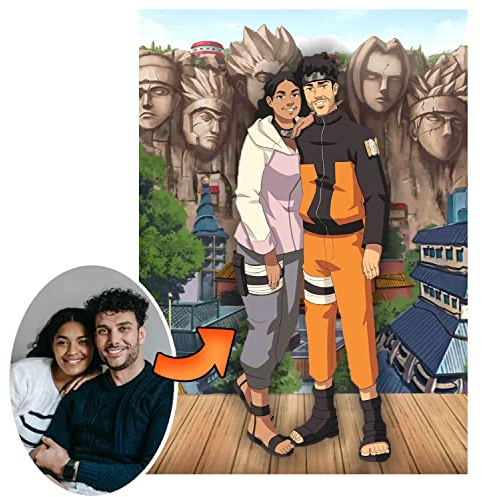 ALBALINO – Erstelle ein Handgezeichnetes Naruto Poster von deinem Foto – Naruto Anime Poster - personalisiertes Naruto Anime Geschenk – Naruto Geschenkidee